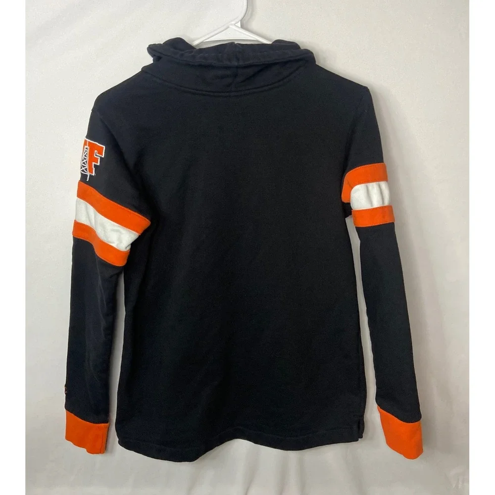 Champion‎ Finley Pullover Hoodie Black Orange White Stripe Size M